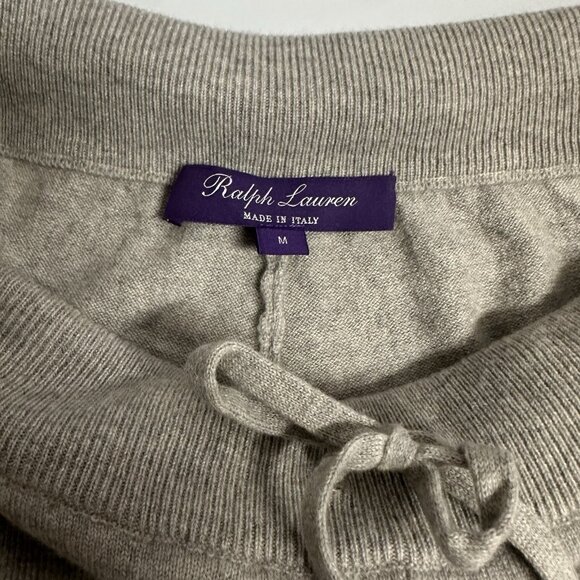 Ralph Lauren Purple Label Collection Women’s Cashmere Jogger Pants Gray Italy M - Picture 8 of 15